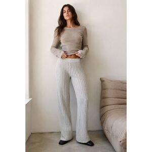 Paloma Wool Cream Ribbed Wool Pants Trousers  Women's Size Small
